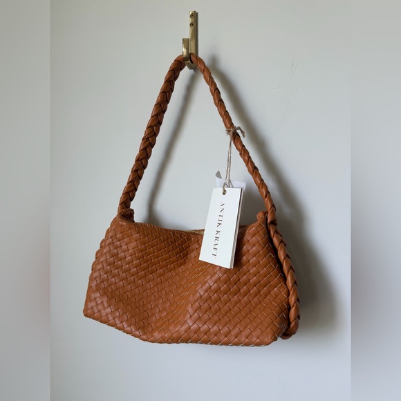 Antik Kraft Handbags - Viral Antik Kraft Brown Braided Woven Shoulder Bag